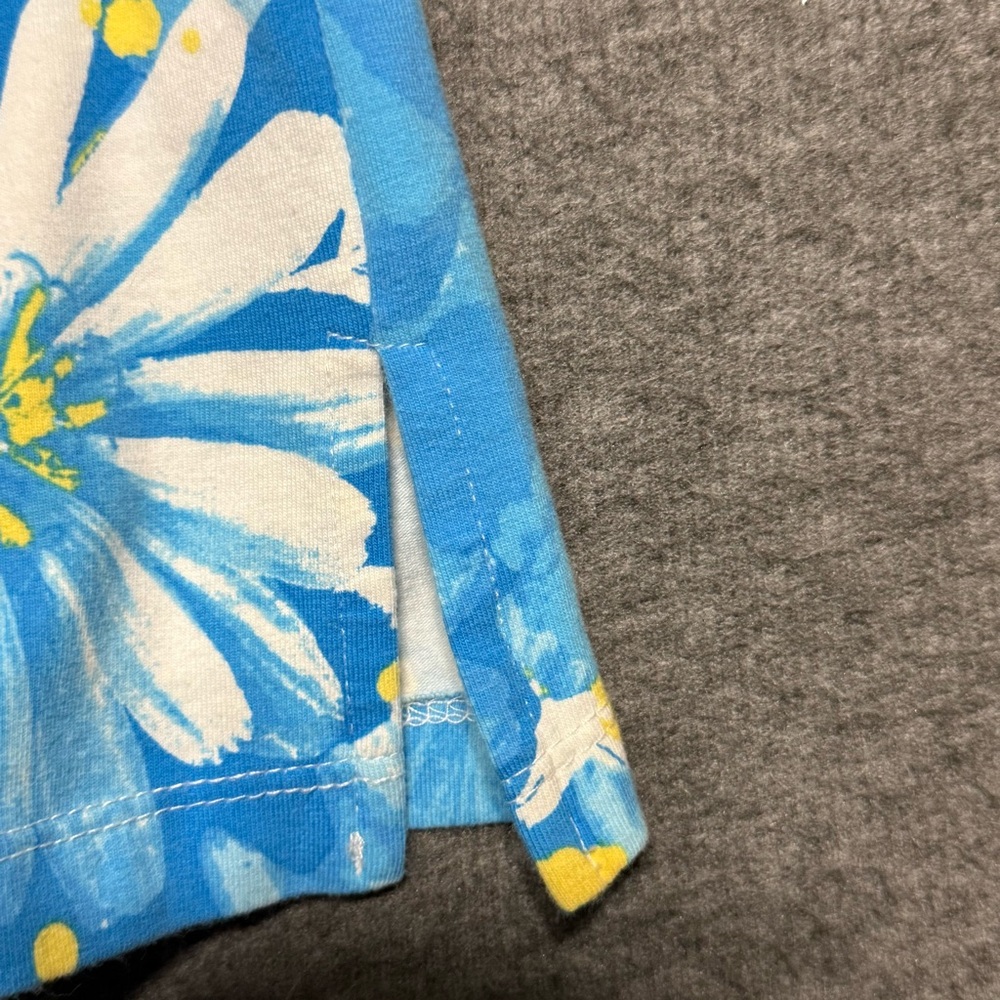 Alfred Dunner Floral Blue Top & Yellow  Capri Pants Set Shirt PS & Capri Size 8 - Picture 6 of 16
